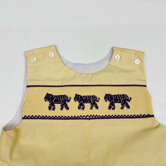 NWT Ruth & Ralph 3M LSU Smocked Jon Jon - Picture 2 of 5